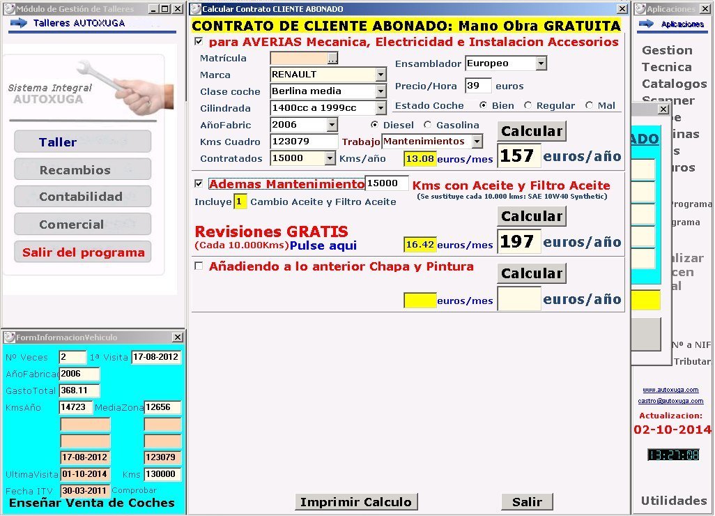 Calculo del contrato de cliente abonado