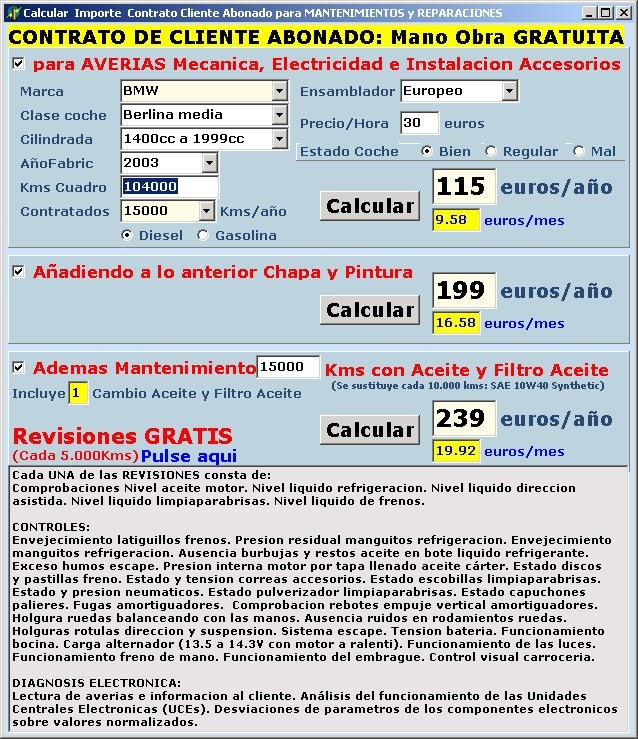 Controles que se realiza a los clientes abonados en cada revision