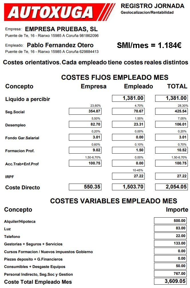 La información de esta Nómina es para 