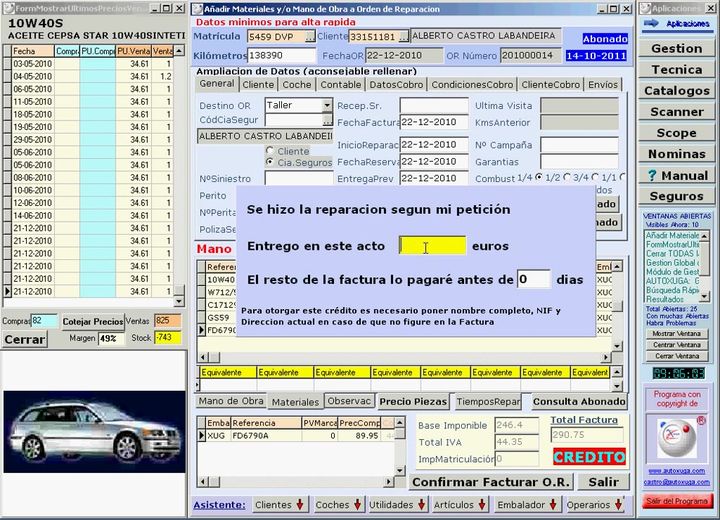 acer la Factura a partir de una Orden de