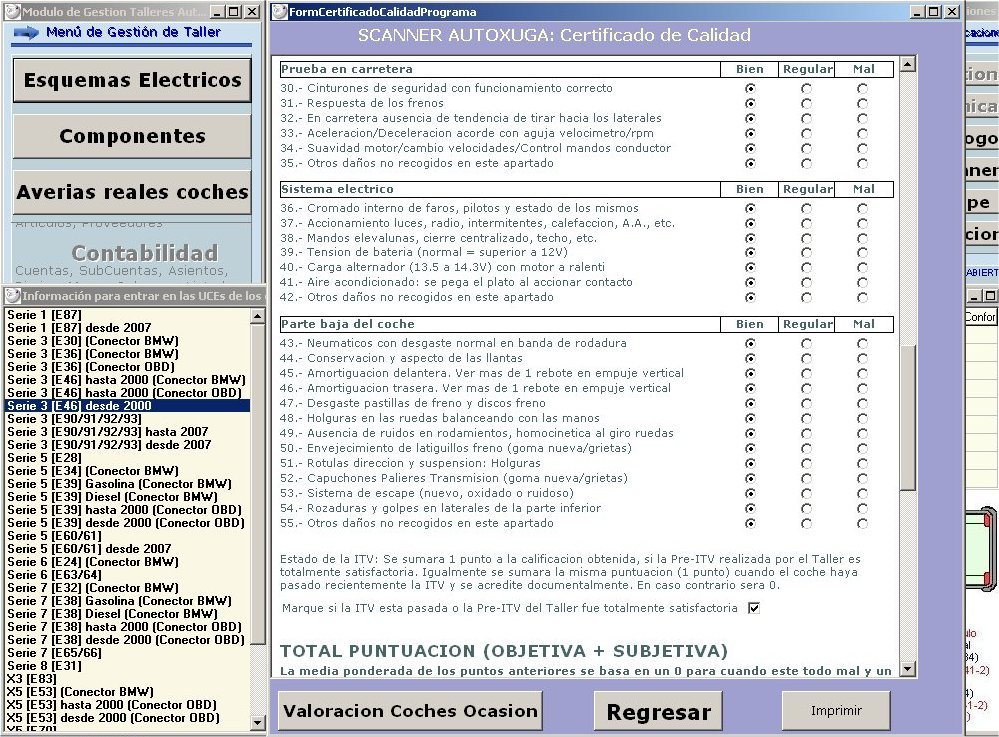 Puntos quer se analizan con el Certificado Calidad Autoxuga