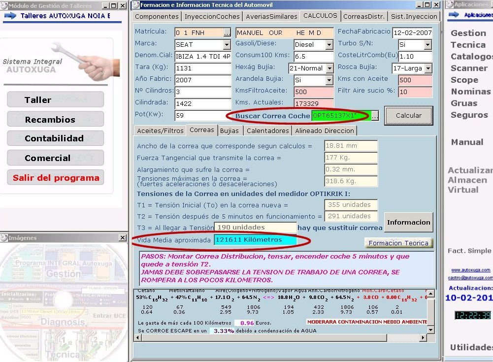 Formulas calculo de la correa de distribucion