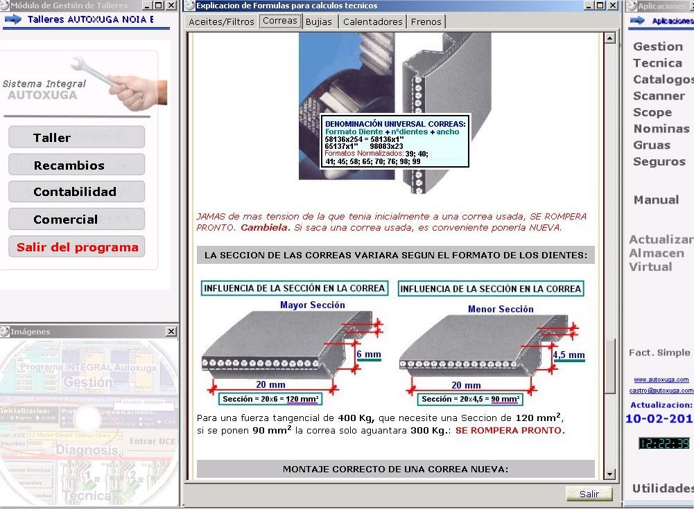 Influencia de la seccion de la correa de distribucion sobre el tensado